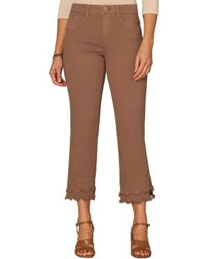 Democracy Petite Zip Fly Kick Flare Jeans - Brown