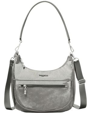 Baggallini Pocket Half Moon Bag - Gray