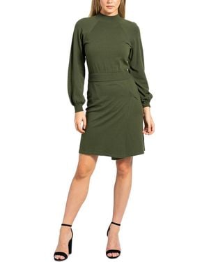 Sam Edelman Mock Neck Long-sleeve Sweater Dress - Green