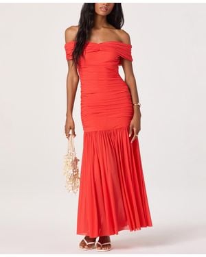 Astr Andreanna Off-the-shoulder Maxi Dress - Red