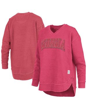 Pressbox Georgia Bulldogs Westin Poncho V-neck Pullover Sweatshirt - Pink