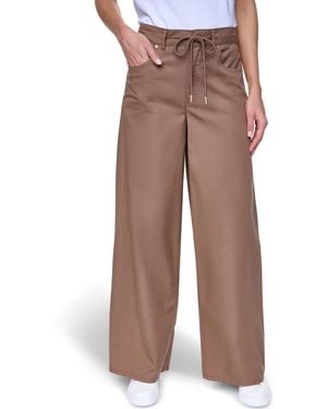 Nautica Cotton-blend Drawstring Relaxed-fit Pants - Brown