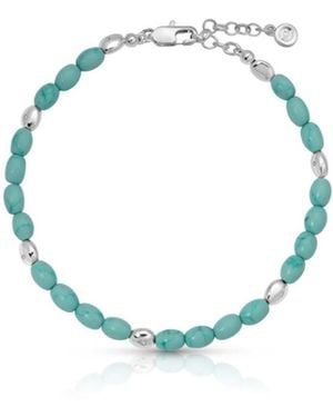 Ettika Turquoise Polished Pebble Anklet - Blue