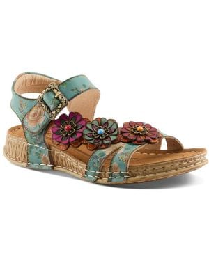 L'ARTISTE Offcenter Ankle Strap Sandal - Brown