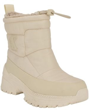 Calvin Klein Nelsa Round Toe Casual Lug Sole Booties - Natural