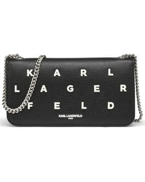 Karl Lagerfeld Kosette Leather Shoulder Handbag - Black