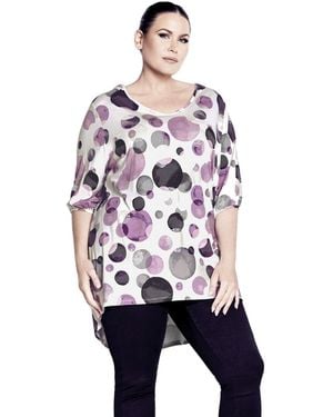 Avenue Plus Size Leila Foil Print Top - White