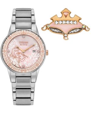 Citizen Eco-drive Disney Princess Sleeping Beauty Aurora Enchanted Stainless Steel Bracelet Watch 30mm Boxed Set - Multicolor