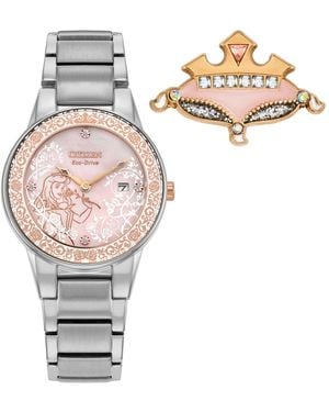 Citizen Eco-drive Disney Princess Sleeping Beauty Aurora Enchanted Stainless Steel Bracelet Watch 30mm Boxed Set - Multicolor
