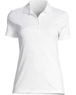 Lands' End Tall Supima Cotton Polo Shirt - White