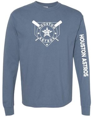 Soft As A Grape Houston Astros Pigment Dye Long Sleeve T-shirt - Blue