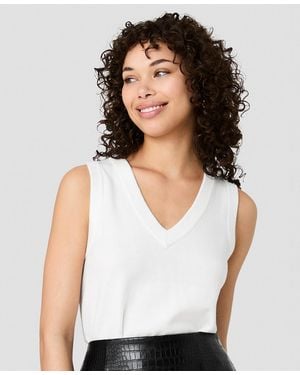 French Connection Willa V-neck Sleeveless Knit Vest - White