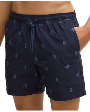 BOSS Boss By Double B Monogram Quick-dry Swim Shorts - Blue