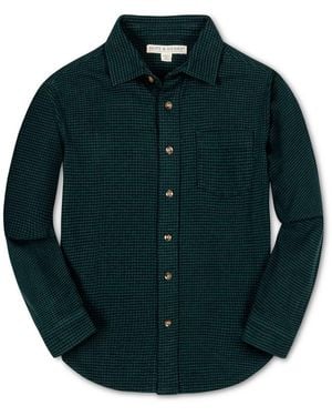 Hope & Henry Boys Organic Long Sleeve Flannel Button Down Shirt - Green