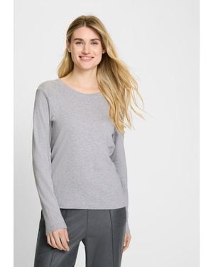 Olsen Solid Long Sleeve T-shirt - Gray
