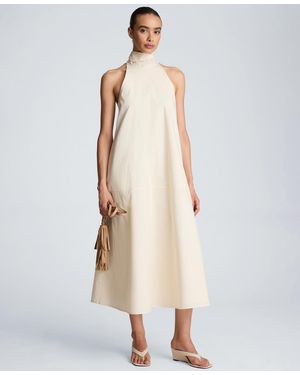 Kenneth Cole Tie Back Halter Neck Midi Dress - Natural