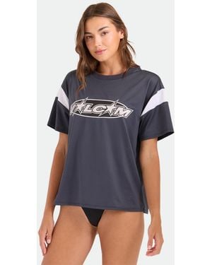 Volcom Crewneck Short-sleeve Swim Cover-up Jersey - Blue
