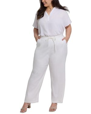 NYDJ Plus Size Relaxed Drawstring Pants - Gray