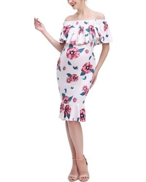 Kimi + Kai Kimi + Kai Maternity Floral Print Nursing Mermaid Dress - Red
