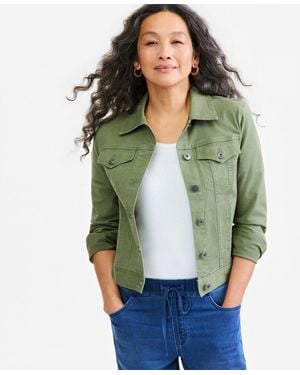 Style & Co. Classic Denim Jacket - Green