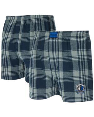 Concepts Sport Dallas Mavericks Region Flannel Boxer Shorts - Blue