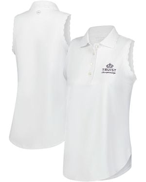 Peter Millar Â Truist Championship Opal Sleeveless Jersey Polo Shirt - White