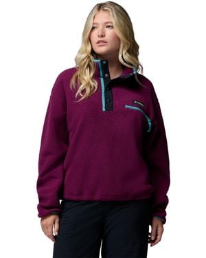 Columbia Helvetia Ii Sherpa Fleece Cropped Pullover Jacket - Purple