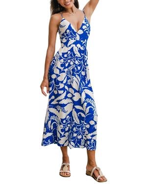 CUPSHE Into The Sunset Tropical Maxi Beach Dress - Blue