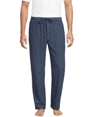 Lands' End Big & Tall Flannel Pajama Pants - Blue