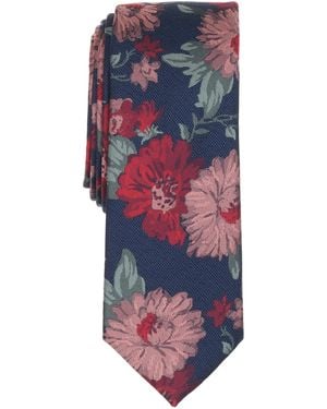 BarIII Joelle Floral Skinny Tie - Red