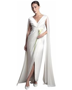 Coast Cape Sleeve Satin Maxi Dress - White