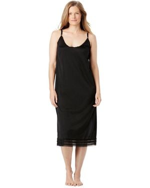 Comfort Choice Plus Size Full Slip Snip-to-fit Dress Liner - Black