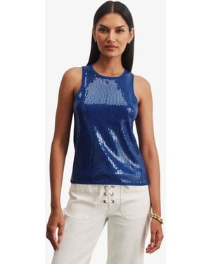 Sanctuary Summer Shine Sequin Crewneck T-shirt - Blue