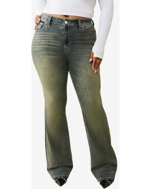 TRUE RELIGION Plus Size Becca Mid-rise Bootcut Big T Flap Jeans - Green