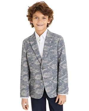 Michael Kors Big Boys Classic Fit Camo Sport Coat - Gray