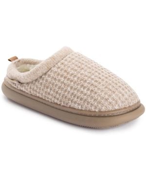 Muk Luks Zuri Clog Waffle Knit Slippers - Multicolor
