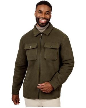 Free Country Chill Out Corded-fleece Full-zip Sherpa-lined Shirt Jacket - Brown