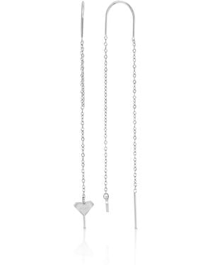 Roxy Waterproof 65mm Triangular Heart Threader Earrings - White