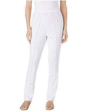 Woman Within Within Tall Knit Hassle-free Pull-on Elastic-waist Pants - White