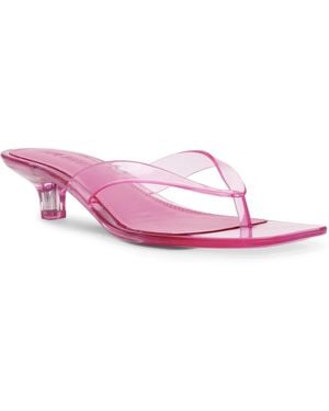 Steve Madden Tracie-j Kitten-heel Jelly Thong Sandals - Pink