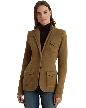 Ralph Lauren Herringbone Sweater Blazer - Natural