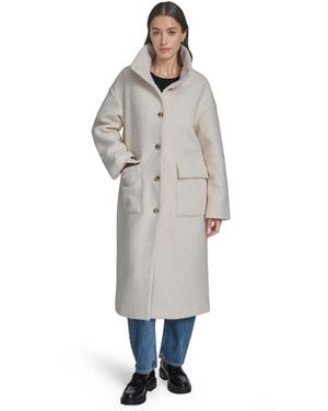 Levi's Regular Boucle Stand Collar Car Coat - Gray
