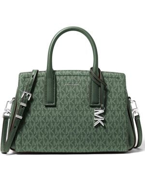 Michael Kors Laila Small Signature Logo Satchel Handbag - Green