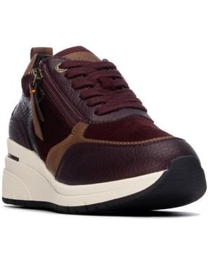 Xti Refresh Collection Wedge Padded-insole Sneakers - Red