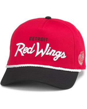 American Needle Red/black Detroit Red Wings Roscoe Washed Twill Adjustable Hat