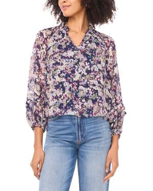 SAM & JESS Petite V-neck Pull-on Top - Blue