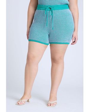 Eloquii Plus Size Knitted Short - Blue