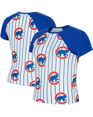 Concepts Sport Chicago Cubs Outbound Pinstripe Raglan Top - Blue