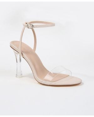 BERNESS Nature Clear Strap Heel Sandals - White