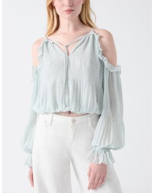 Guess Emilia Long-sleeve Cold Shoulder Top - Gray